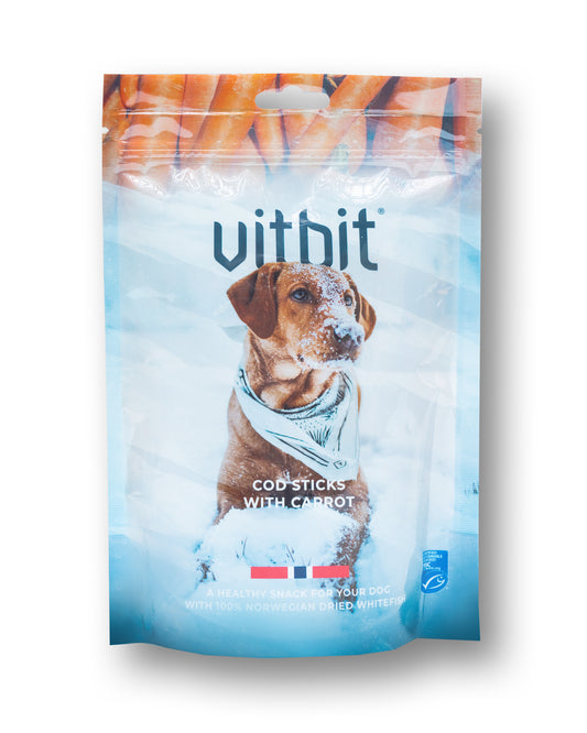 Vitbit Cod Sticks with carrot 100g